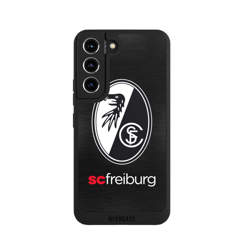 Galaxy S22 NIVOpure  Kratzen Metall Hintergrund mit dem Schriftzug  Horizontal SC Freiburg