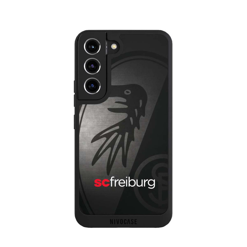 Galaxy S22 NIVOpure Dot Metall Hintergrund mit dem Schriftzug SC Freiburg