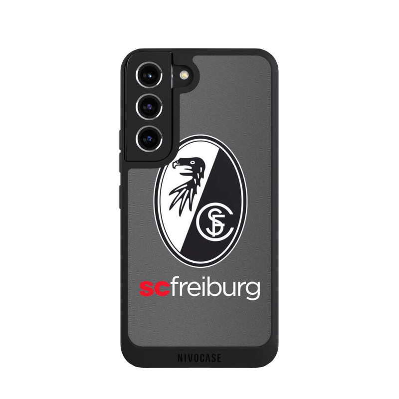 Galaxy S22 NIVOpure Carbon Hell Hintergrund mit dem Schriftzug SC Freiburg
