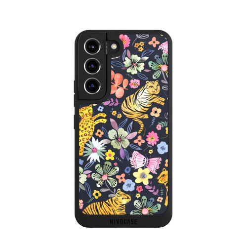 Samsung Galaxy S22 NIVOpure Frühlingsblumen mit Tiger schwarz