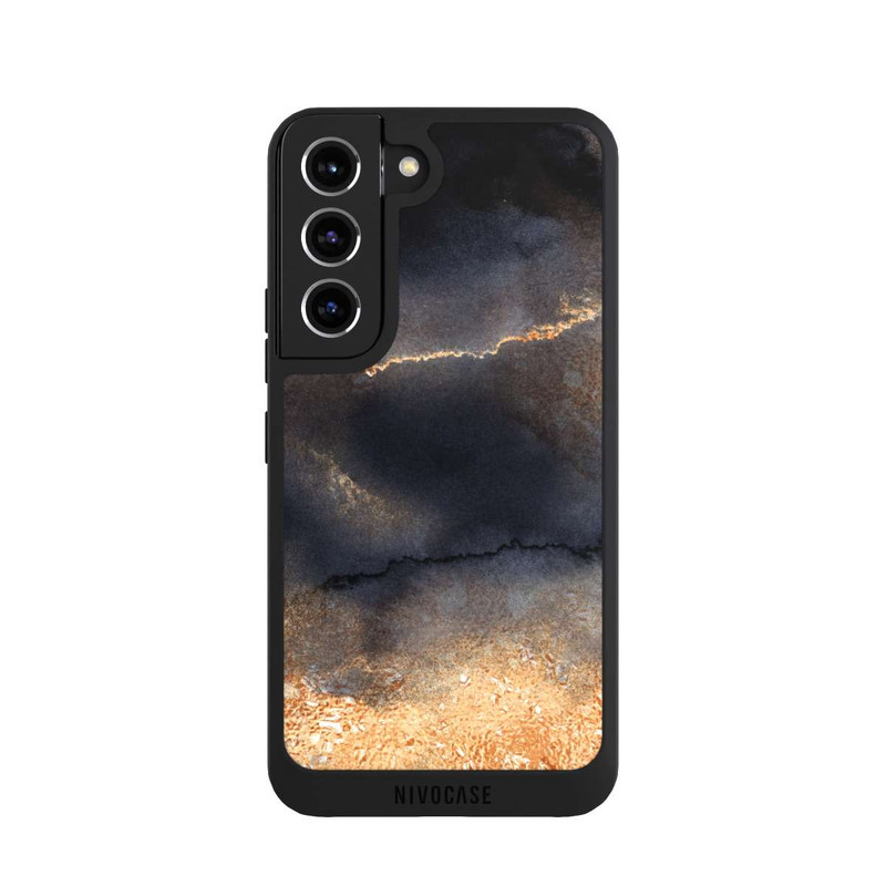 Galaxy S22 NIVOpure Schwarzer Marmor Goldstaub Look