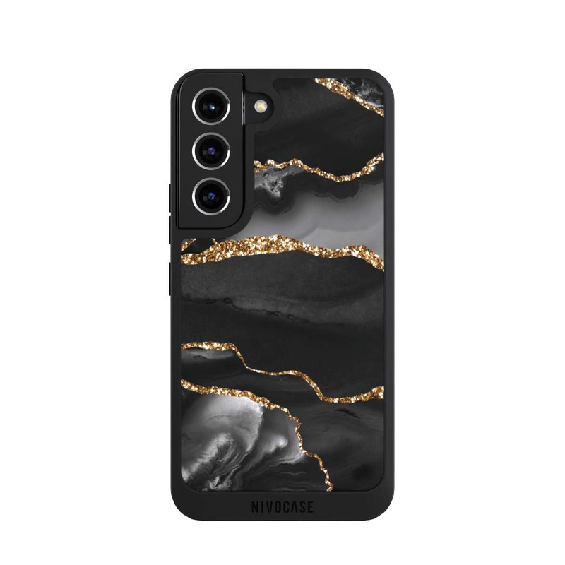 Galaxy S22 NIVOpure Dark Marble Stripes Gold Look