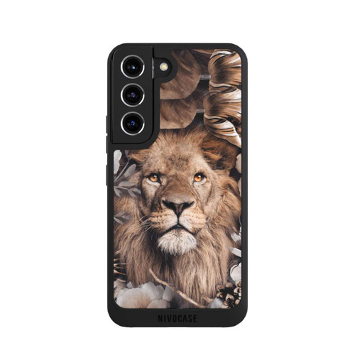 Samsung Galaxy S22 NIVOpure Löwe Blumenrahmen Beige