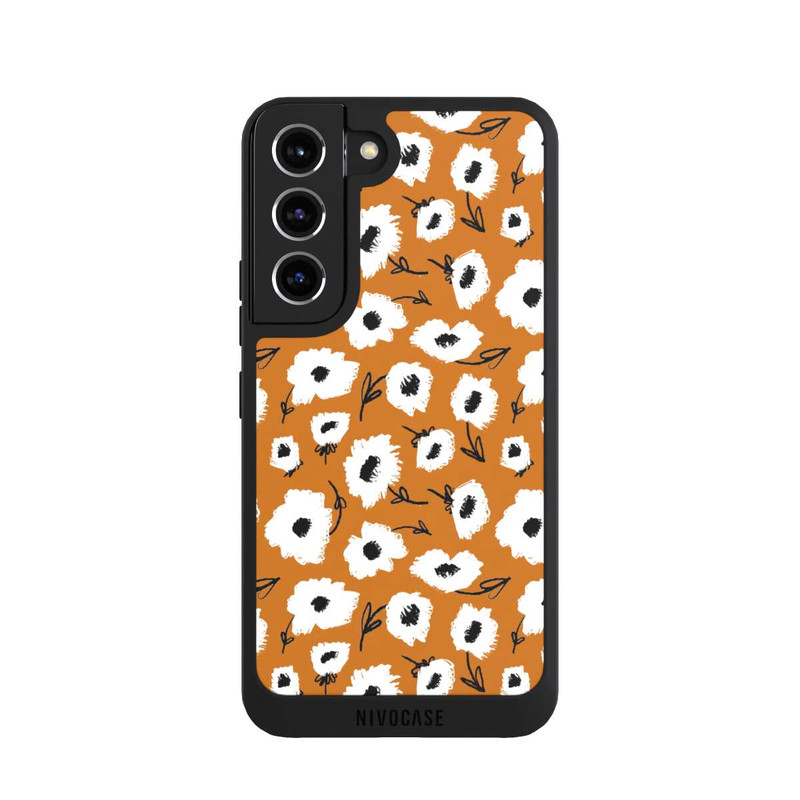 Galaxy S22 NIVOpure Blumenmuster Ocker