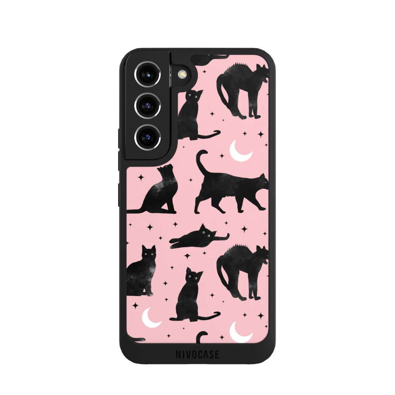 Galaxy S22 NIVOpure Lune & Chats Fond Rose