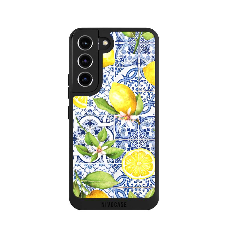 Galaxy S22 NIVOpure Mediterrane Amalfi Küste mit Blauen Kacheln und Zitronen