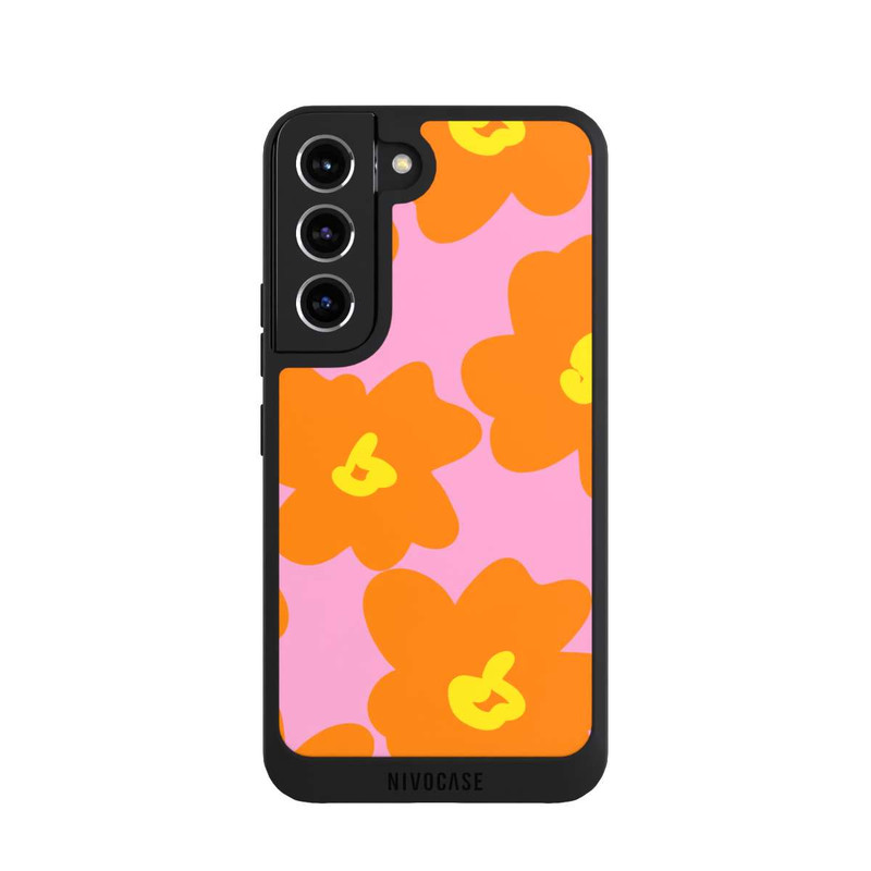 Galaxy S22 NIVOpure Fleurs Rétro Rose & Orange