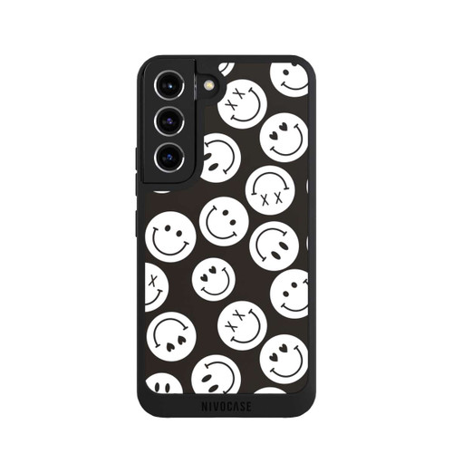 Samsung Galaxy S22 NIVOpure Smiles Emotes Pattern Black And White