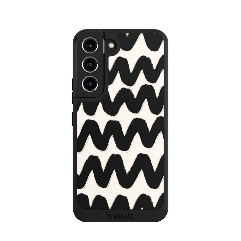 Galaxy S22 NIVOpure Vagues Noires Pattern