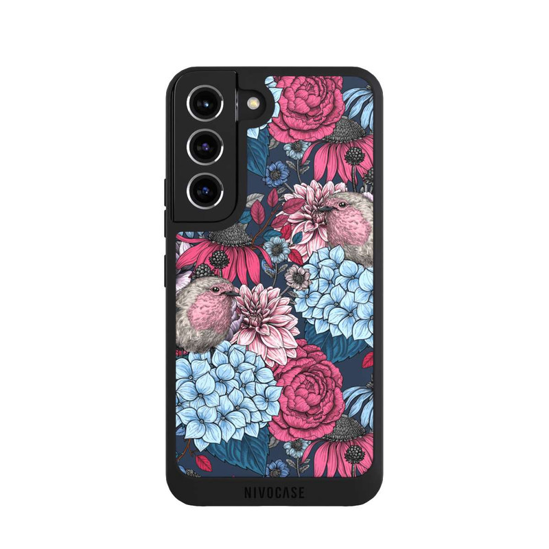Galaxy S22 NIVOpure Birds And Flowers Petrol Red