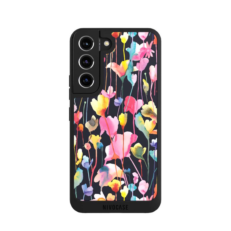 Galaxy S22 NIVOpure Fleurs sauvages Noir