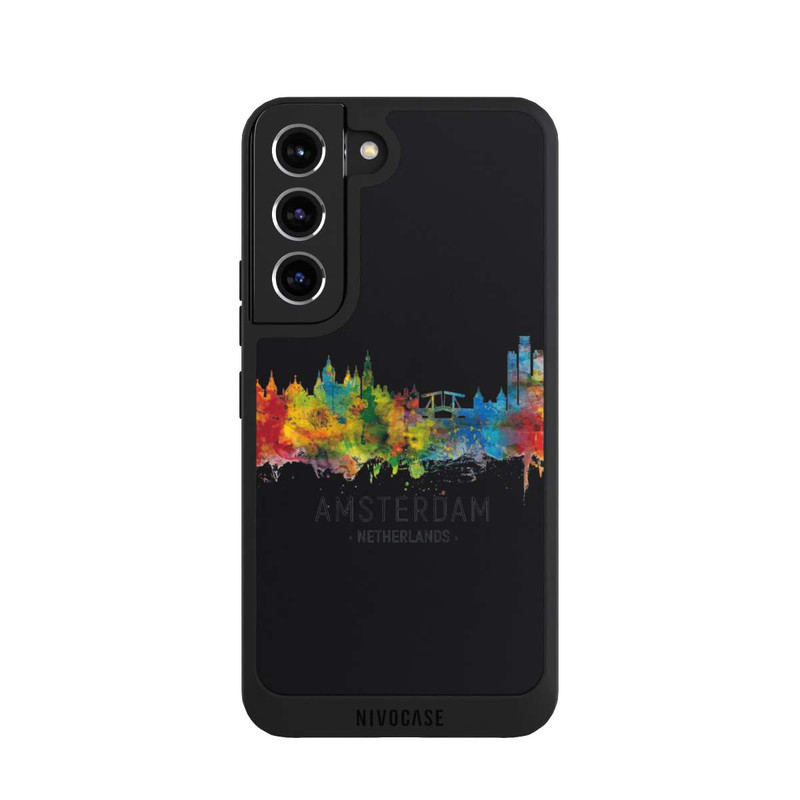 Galaxy S22 NIVOpure Ligne d'horizon d'Amsterdam Pays-Bas Noir
