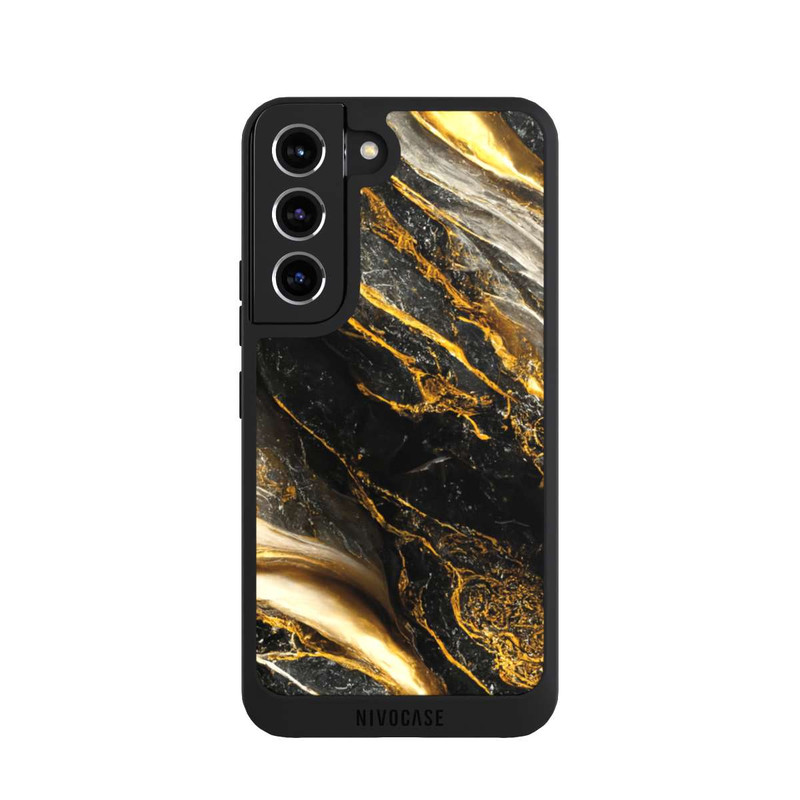 Galaxy S22 NIVOpure Schwarze Marmor Goldschichten