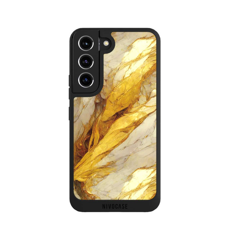Galaxy S22 NIVOpure Couches d'impression en marbre blanc et or