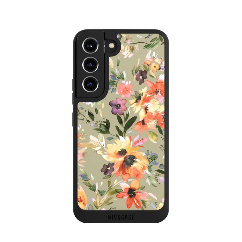 Galaxy S22 NIVOpure Fleurs tropicales picturales vert sauge