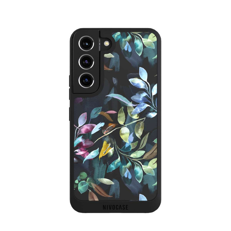 Galaxy S22 NIVOpure Aquarelle Feuilles Mystiques Noir