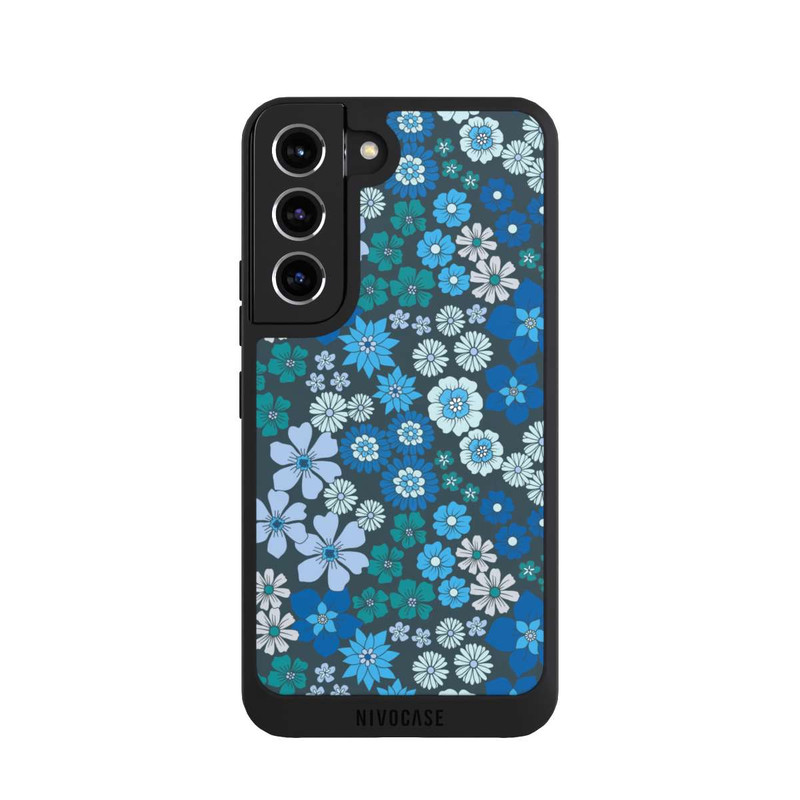 Galaxy S22 NIVOpure Fleurs bleues DeinDesign