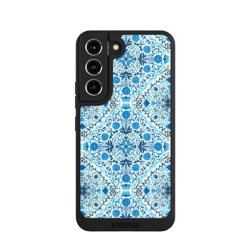 Galaxy S22 NIVOpure Blue Floral Tiles
