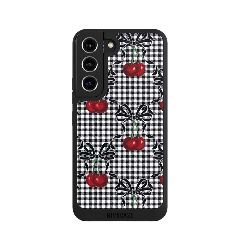 Galaxy S22 NIVOpure Kirschen Muster Schwarz