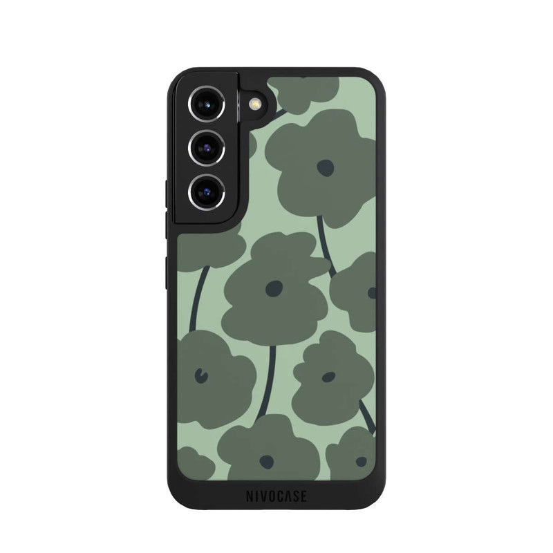 Galaxy S22 NIVOpure Fleurs Minimalistes Vertes