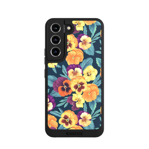 Samsung Galaxy S22 NIVOpure Pansies on Navy