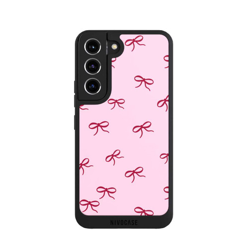 Samsung Galaxy S22 NIVOpure Schleifen Muster Rot Pink