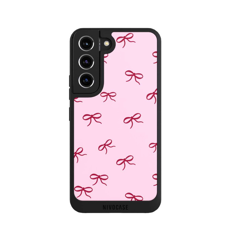 Galaxy S22 NIVOpure Schleifen Muster Rot Pink