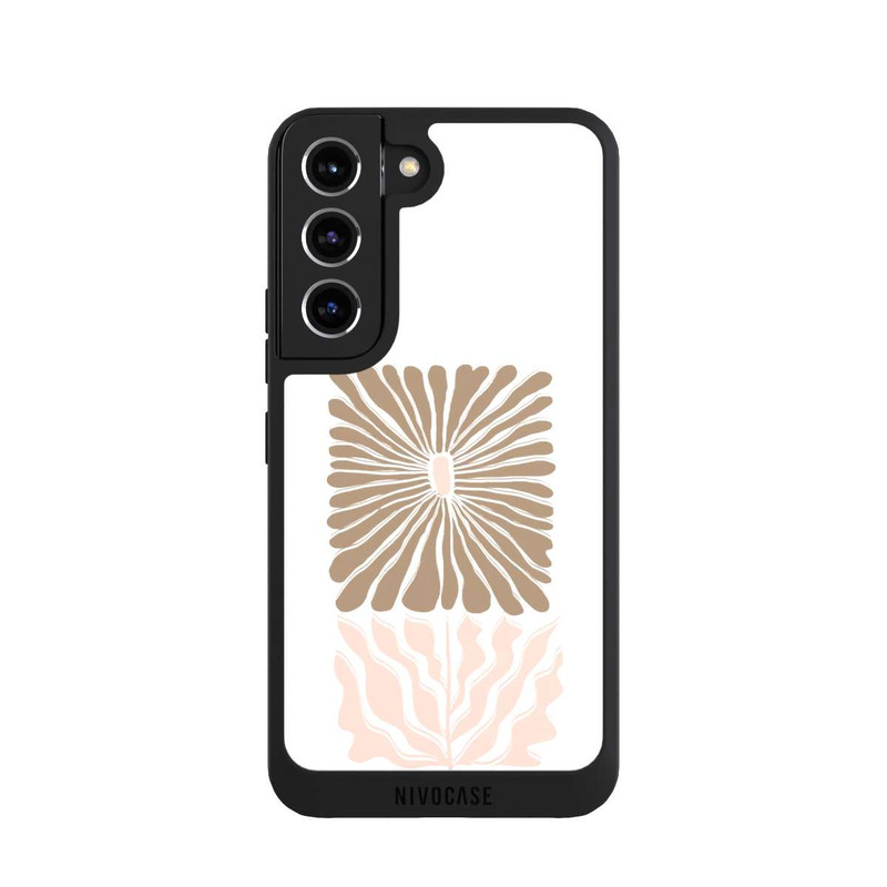 Galaxy S22 NIVOpure Fleur Boho Caramel sur Blanc
