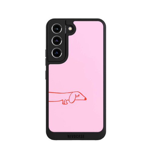 Samsung Galaxy S22 NIVOpure Dachshund Illustration Pink