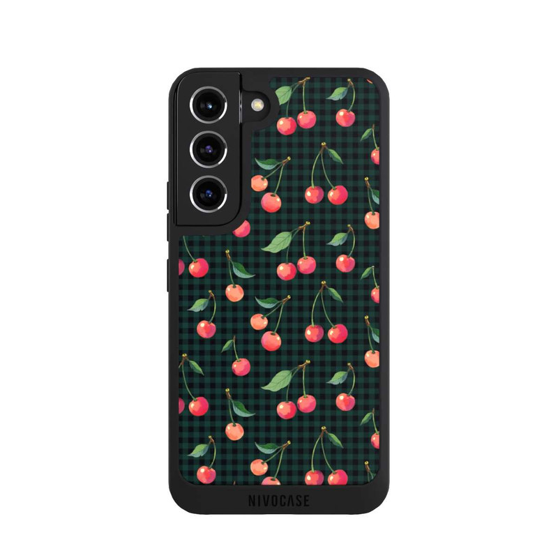 Galaxy S22 NIVOpure Cherries and Green Gingham