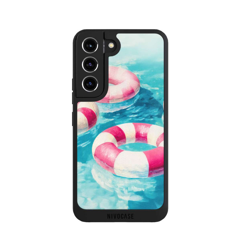 Galaxy S22 NIVOpure Striped Swim Rings in The Pool