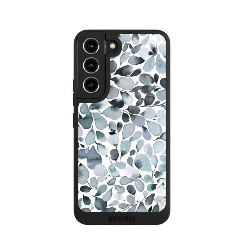 Galaxy S22 NIVOpure Eukalyptus Aquarell Blätter Grau