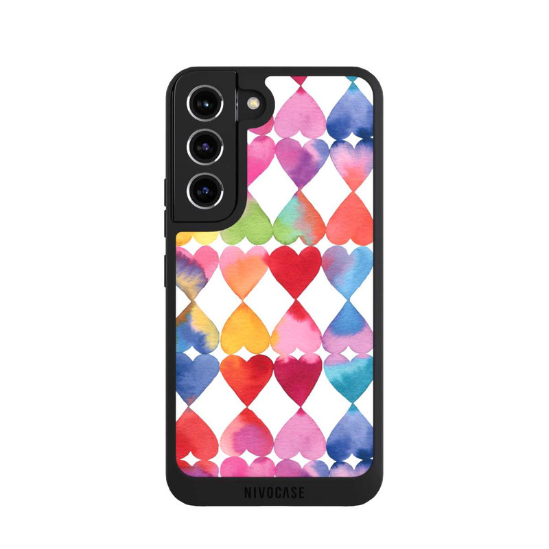 Galaxy S22 NIVOpure Colorful Watercolor Hearts Pattern