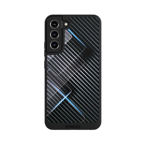 Samsung Galaxy S22+ NIVOpure Blaue Linien auf Karbon