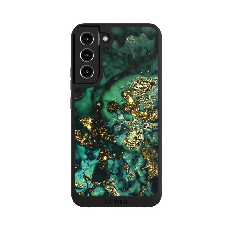 Galaxy S22 + NIVOpure Cyan Glitzer Marmorlook