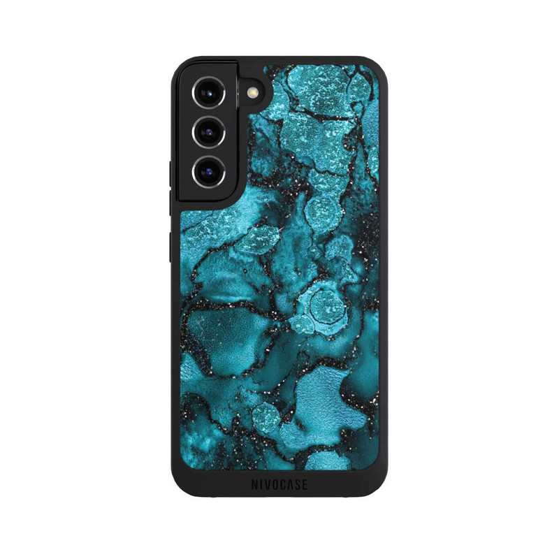 Galaxy S22 + NIVOpure Blue Glitter Look