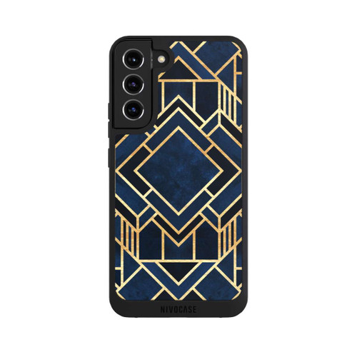 Samsung Galaxy S22+ NIVOpure Kunst Deko Blau Golddruck