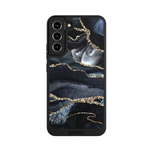 Samsung Galaxy S22+ NIVOpure Dunkler Marmor Gold Glitzerlook