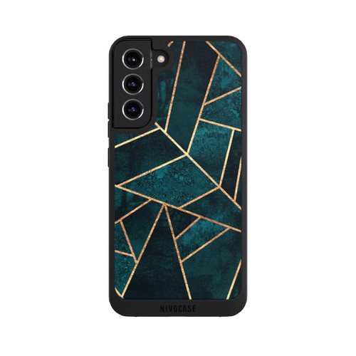 Samsung Galaxy S22+ NIVOpure Deep Teal Stone Gold Print