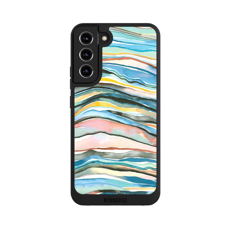 Galaxy S22 + NIVOpure Couches d'agate aquarelle bleues