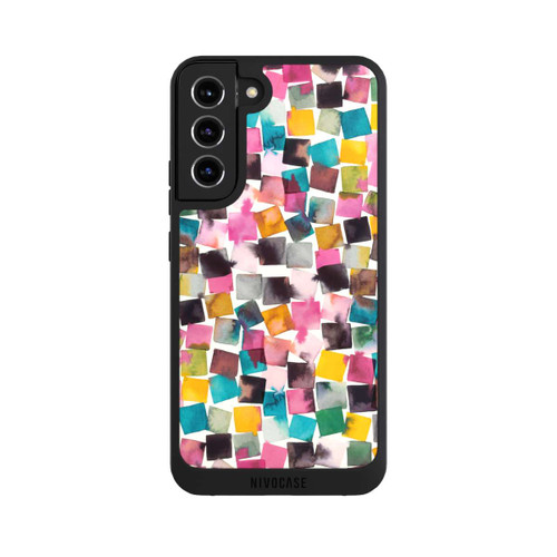 Samsung Galaxy S22+ NIVOpure Aquarell geometrische Plaids rosa