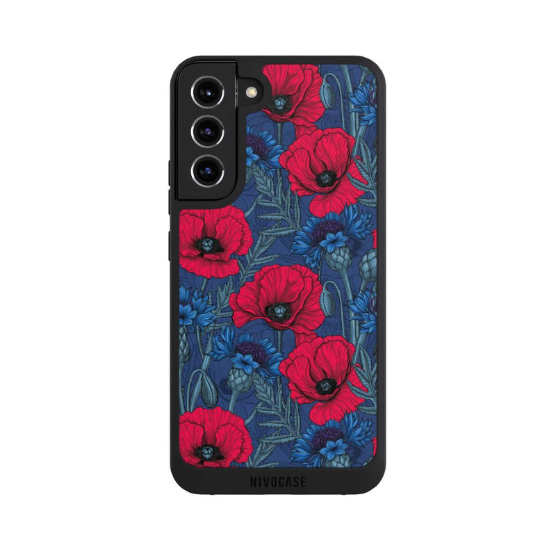 Galaxy S22 + NIVOpure Poppies and Cornflowers on Blue