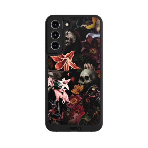 Samsung Galaxy S22+ NIVOpure Totenköpfe und Blumen auf dunklem Hintergrund