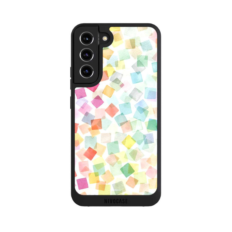 Galaxy S22 + NIVOpure Konfetti geometrische Plaids Regenbogen