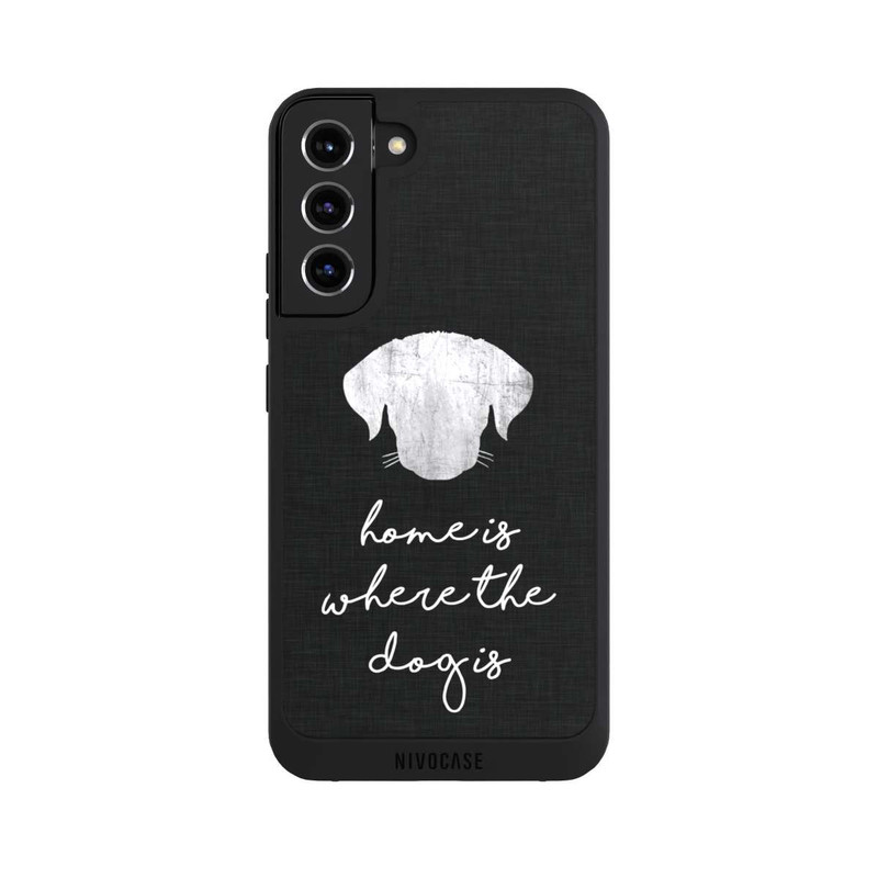 Galaxy S22 + NIVOpure Home Is Where The Dog Is - White on Black