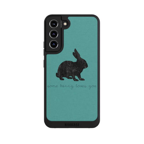 Samsung Galaxy S22+ NIVOpure Some Bunny Loves You - Black on Turquoise