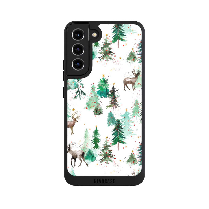 Galaxy S22 + NIVOpure Hirsche und Winterweihnachtsbäume