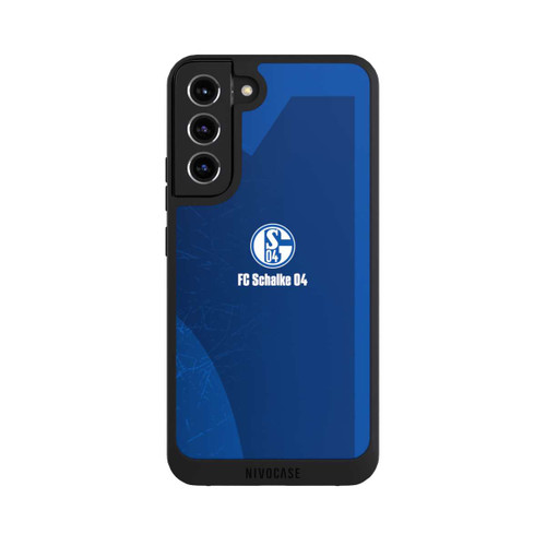 Samsung Galaxy S22+ NIVOpure Schalke 04 Blauer Hintergrund Mit Logo