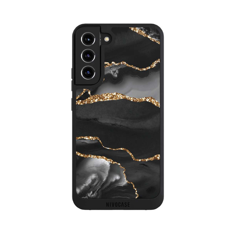 Galaxy S22 + NIVOpure Dark Marble Stripes Gold Look