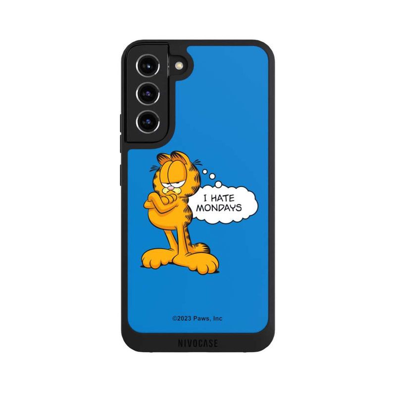 Galaxy S22 + NIVOpure Garfield I Hate Mondays Blau
